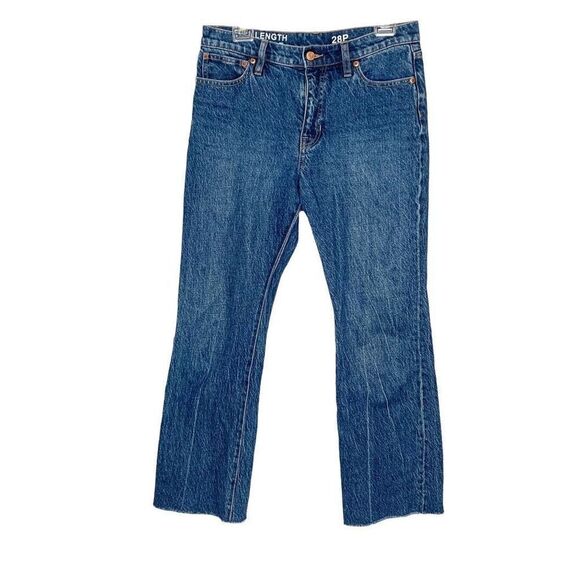J. Crew Full-Length Demi-Boot Jean in Kamari Wash Raw Hem Women’s Size 28 Petite - Picture 1 of 16